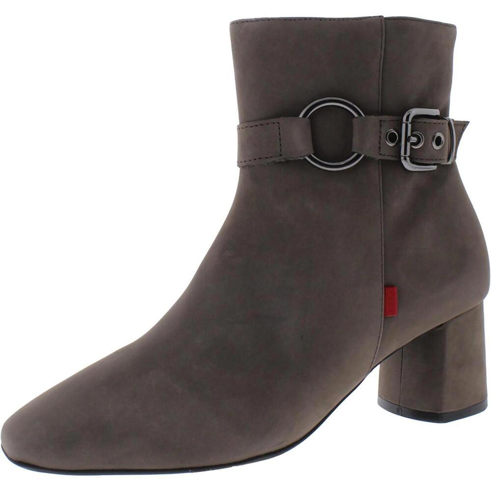 Marc Joseph Womens Madison Buckle Block Heel Ankle Boots Shoes 5